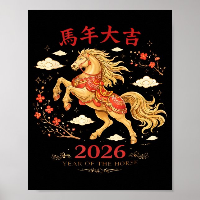 Poster Chinese New Year 2026 Year Of The Horse  (Frente)