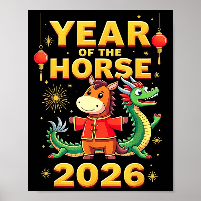 Poster Chinese New Year 2026 Year Of The Horse  (Frente)