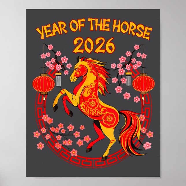 Poster Chinese New Year 2026 Year Of The Horse  (Frente)