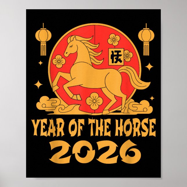 Poster Chinese New Year 2026 Year Of The Horse  (Frente)