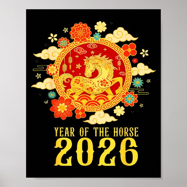 Poster Chinese New Year 2026 Year Of The Horse  (Frente)