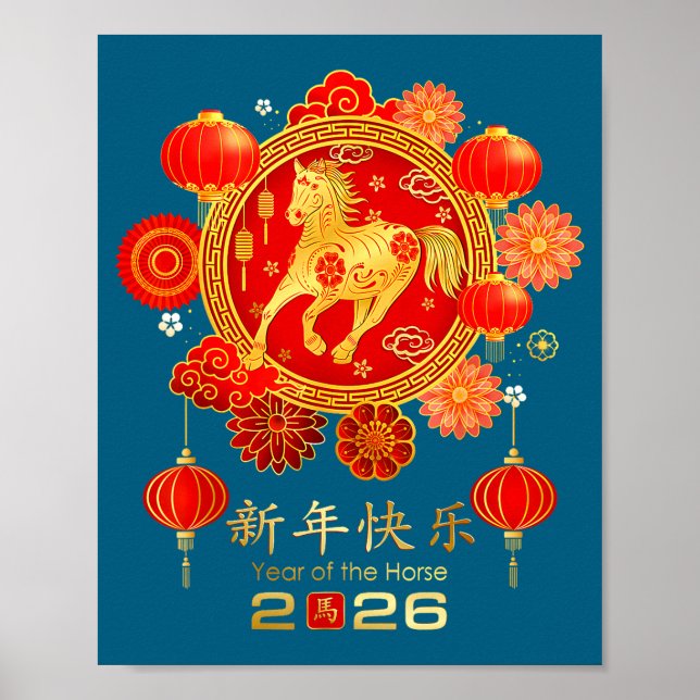 Poster Chinese New Year 2026 Year Of The Horse  (Frente)