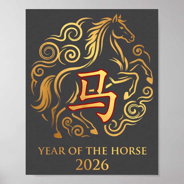 Poster Chinese New Year 2026 Year Of The Horse 0  (Frente)