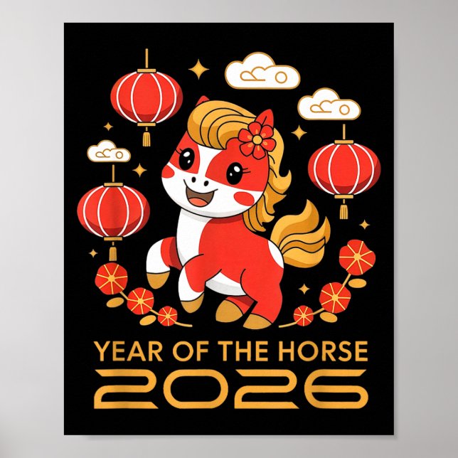 Poster Chinese New Year 2026 Year Of The Horse 2026 Women (Frente)