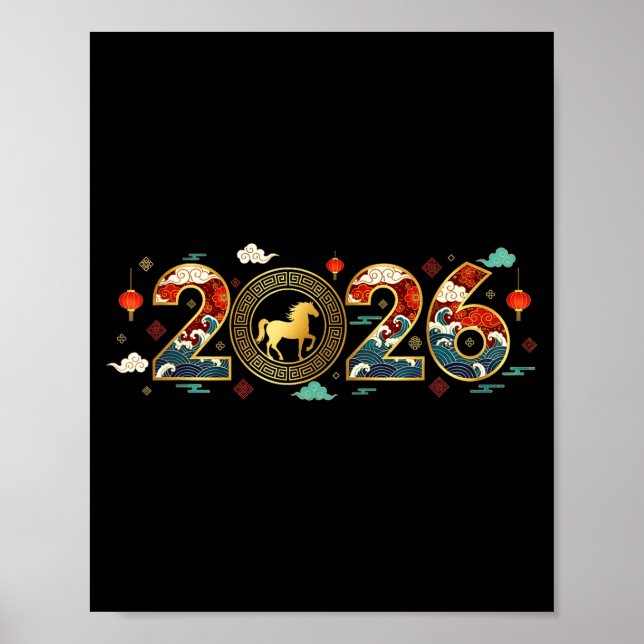 Poster Chinese New Year 2026 Year Of The Horse 9  (Frente)