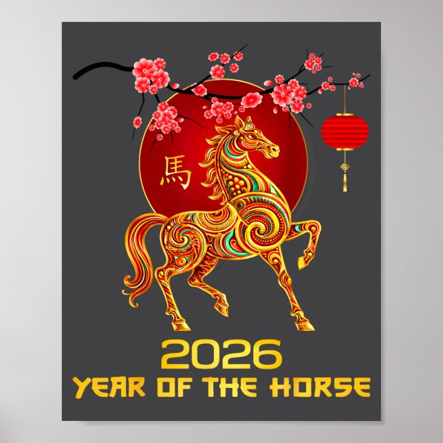 Poster Chinese New Year 2026 Year Of The Horse For Women  (Frente)