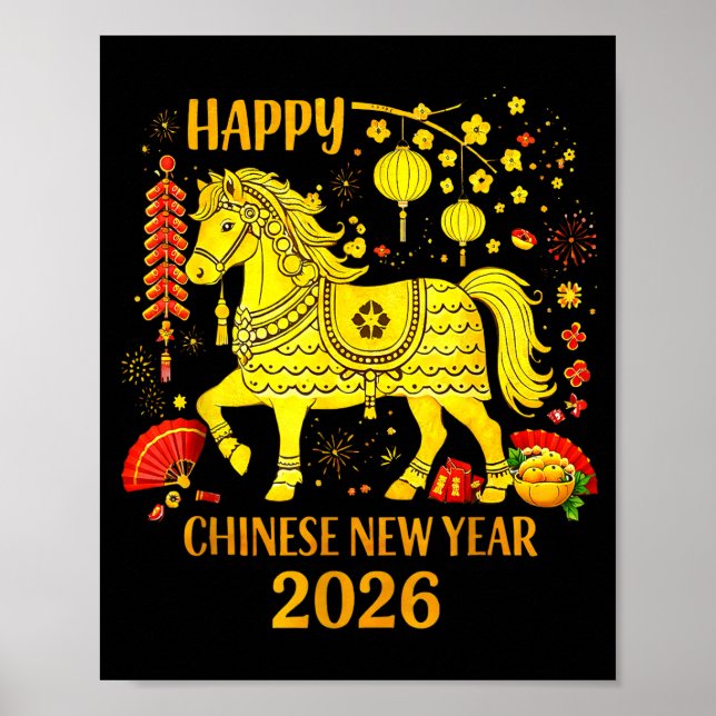 Poster Chinese New Year Clothing Year Of The Horse 2026  (Frente)