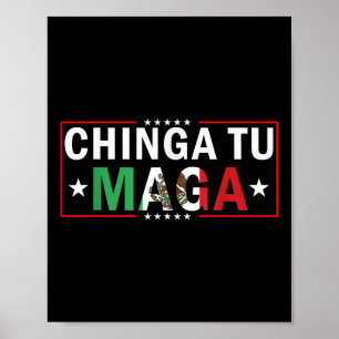 Poster Chinga Tu Mexico Flag Design