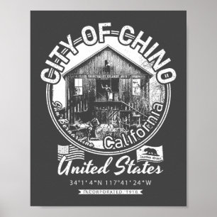 POSTER CHINO SAN BERNARDINO CALIFÓRNIA - CIDADE DE CHINO