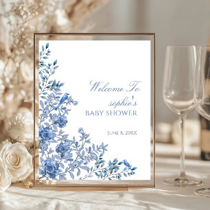 Poster Chinoiserie French Blue - Sinal de boas-vindas
