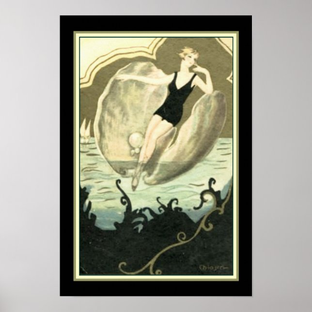 Poster Chiost Deco "Nadador em uma casca de moluscos" 13x (Frente)