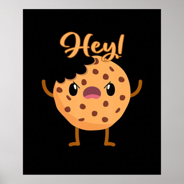 Poster Chip Cookie Engraçado Uma Mordida Tirada (Frente)