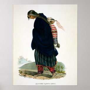 Pôster Chippeway Squaw and Child, bar, por F.O.W. Greenou