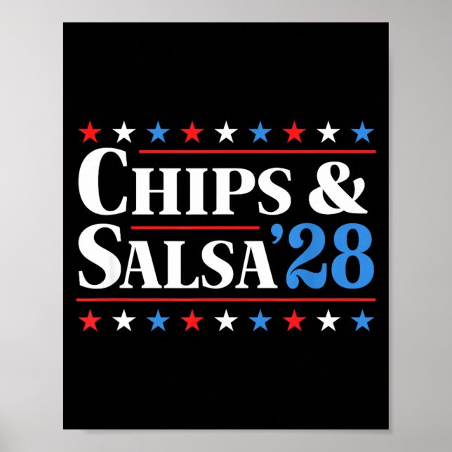 Poster Chips And Salsa 2028 Funny Presidential Election 2 (Frente)