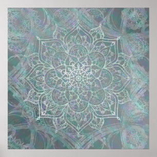 Poster Chique iridescente de Boho da mandala do Shimmer