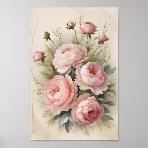 Poster Chiques Vintage e Peonies Wall Art