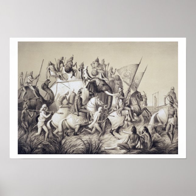 Poster Chir Singh, Maharaja of the Sikhs with the King of (Frente)