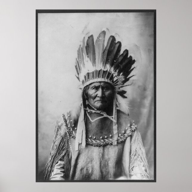 Poster Chiricahua Apache Geronimo Goyathlay Goyahkla (Frente)