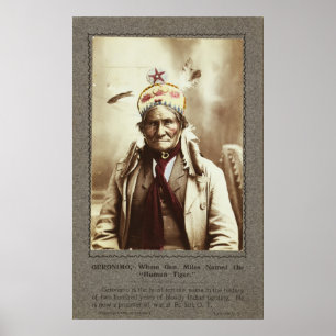 Poster Chiricahua Apache Líder Indiano Geronimo Portrait