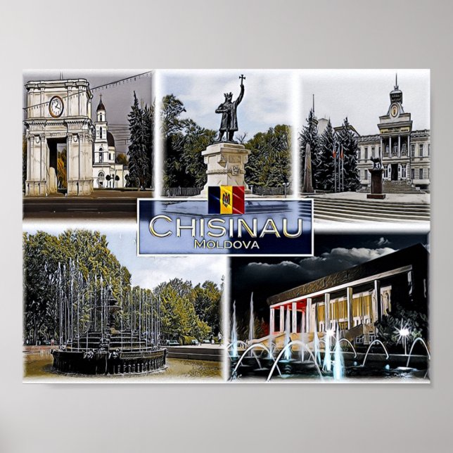 Poster Chisinau - Moldávia - Mosaico - (Frente)
