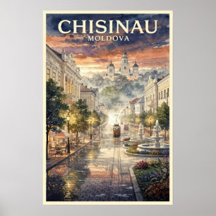 Poster Chisinau Moldávia Viagem Vintage