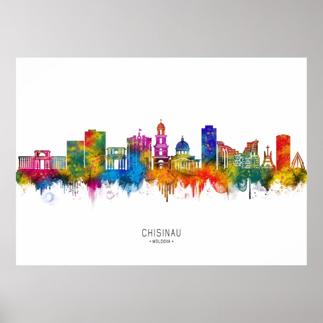 Poster Chișinău Moldova Skyline (Frente)