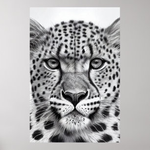 Poster Chita Animal Wild Nature Illustration Line Epic