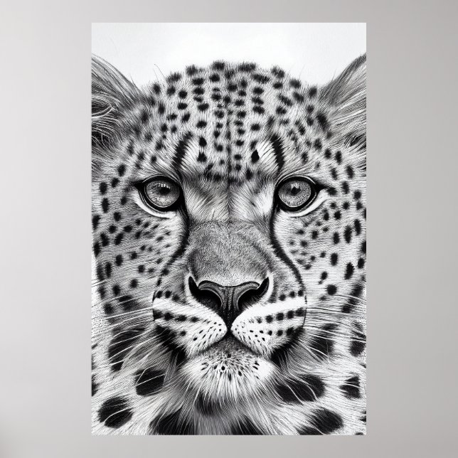 Poster Chita Animal Wild Nature Illustration Line Epic (Frente)