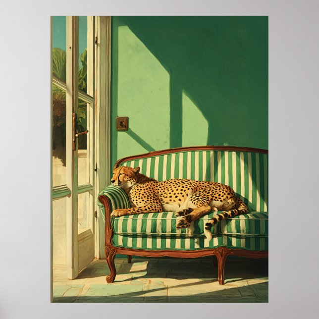 Poster Chita Descansando em Sala Iluminada pelo Sol (Frente)