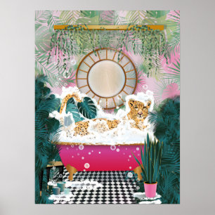 Poster Chita na Banheira, Arte de Muro de Banheiro