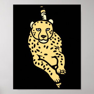 Poster Chita selvagem correndo rápido animal caçando por