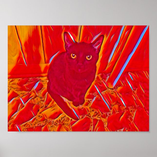 Poster Chloe em pintura de chamas vermelha (Frente)