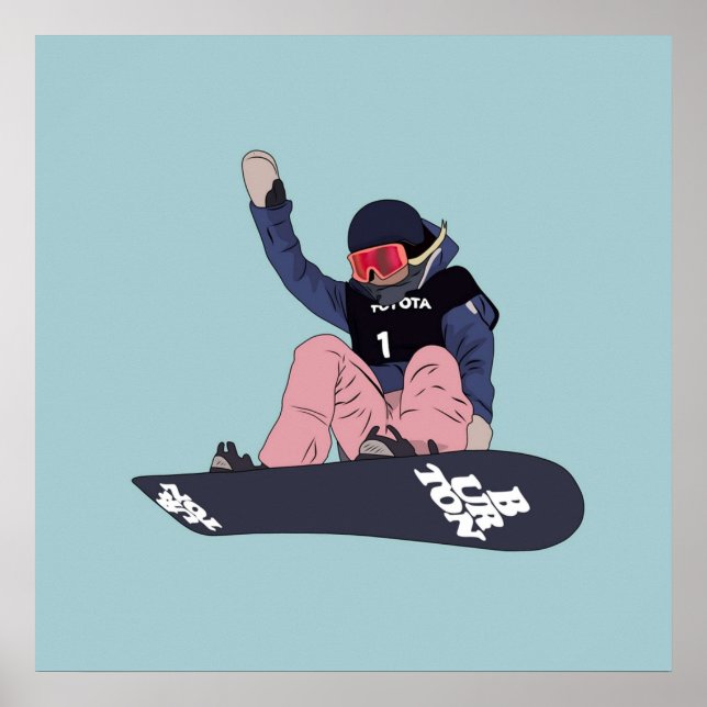 Poster Chloe Kim Snowboarder (Frente)