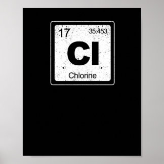 Poster Chlorine periodic table symbol chemistry funny swi