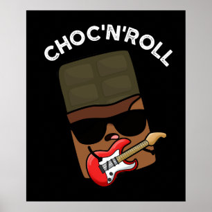 Poster Choc E Roll Chocolate Engraçado Pun Escuro BG