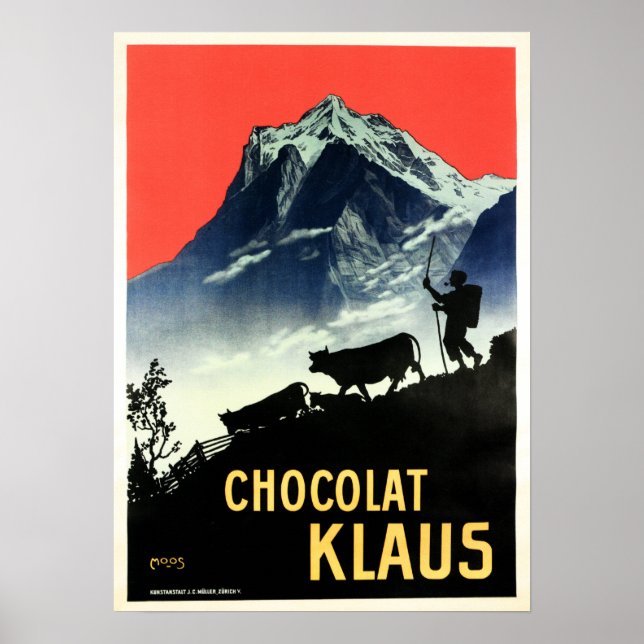 Poster CHOCOLAT KLAUS Anúncio para bebidas à base de choc (Frente)