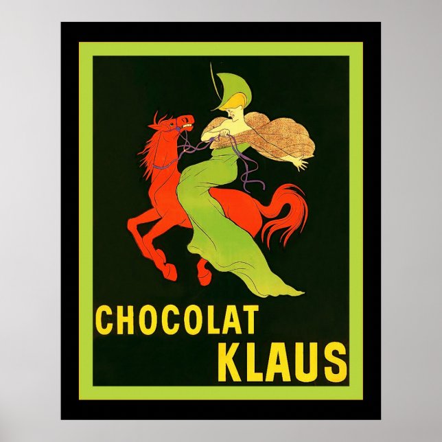 Pôster Chocolat Klaus ~ Vintage Anúncio Francês (Frente)