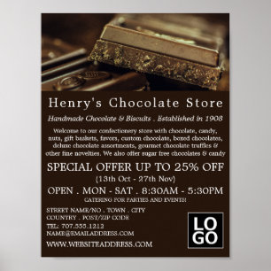 Poster Chocolate De Luxo, Material De Confeitaria