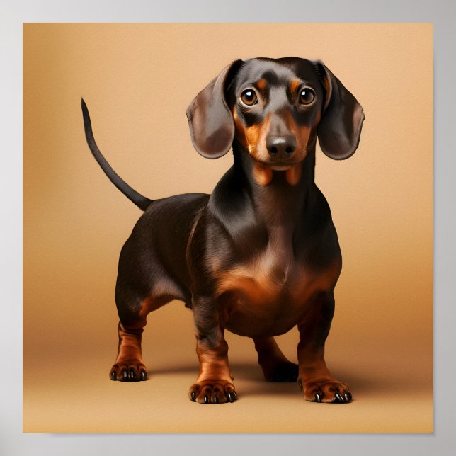 Poster Chocolate e Tan Dachshund Dog (Frente)