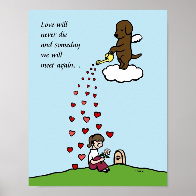 Pôster Chocolate Labrador Angel com amor (Frente)