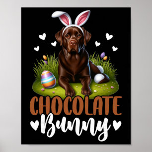 Poster Chocolate Labrador Bunny Páscoa Divertida