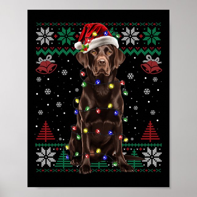 Poster Chocolate Labrador Papais noeis de Natal Feia Doce (Frente)