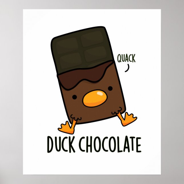 Poster Chocolate Pato Funny Dark Chocolate Pun (Frente)