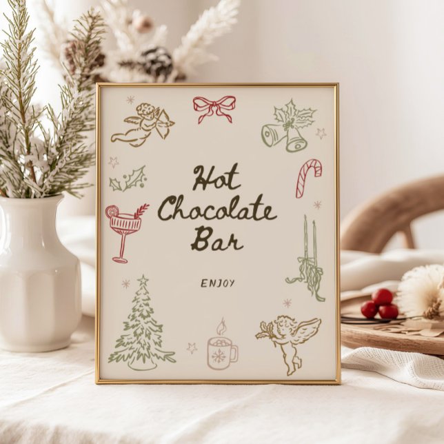 Poster Chocolate Quente de Chá de panela de Natal Whimsso (Criador carregado)