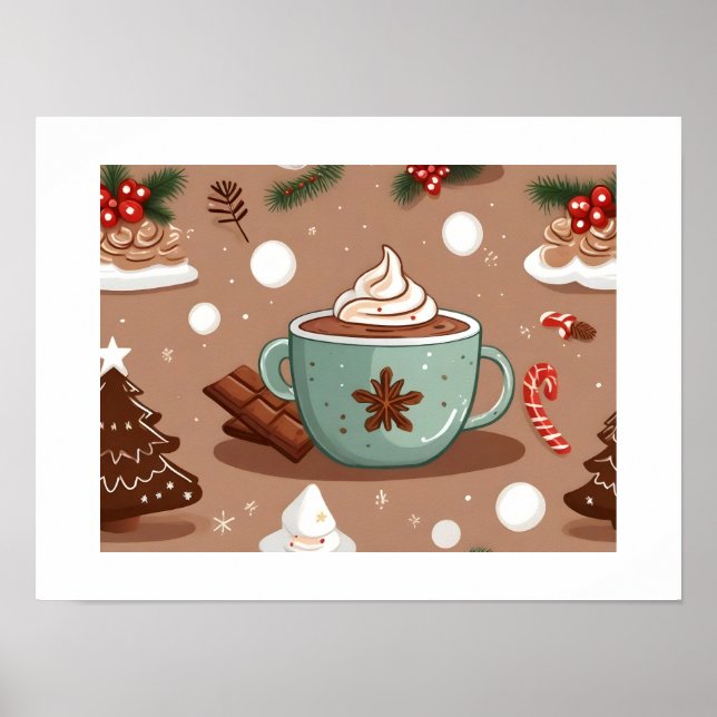 Poster Chocolate Quente de Natal (Frente)