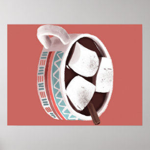 Poster Chocolate Quente - Presente De Sobremesas De Choco