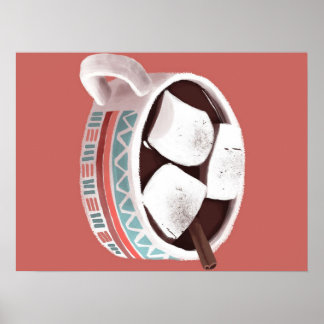 Poster Chocolate Quente - Presente De Sobremesas De Choco