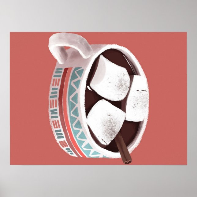 Poster Chocolate Quente - Presente De Sobremesas De Choco (Frente)