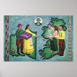 Poster Choctaw, que concede ajuda aos irlandeses