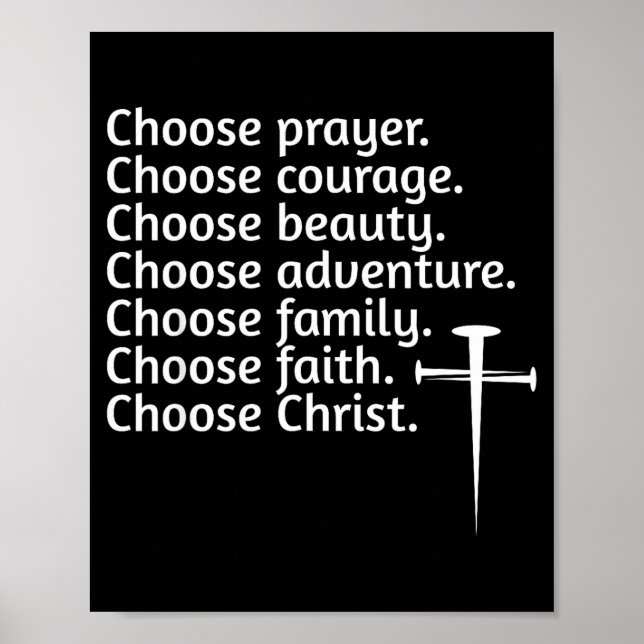Poster Choose Christ Prayer Courage Beauty Family, Advent (Frente)
